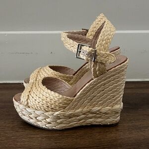 Schutz Belatrix Natural Raffia Wedge